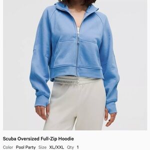 Lululemon NWT Scuba Oversized Full-Zip Hoodie in Pool Party Blue, XL/XXL